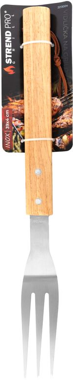Fork Strend Pro Grill, for grilling and roasting, with wooden handle, stainless steel