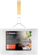 Grillrács Strend Pro Grill, húshoz fa fogantyúval, 41x60x1,5 cm