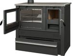 Tűzhely Pro PANONIA Steel, fekete, bal oldali kivezetés