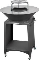 Grill Strend Pro Fiesta, fekete, acél, átmérő 75 cm, tűztérrel