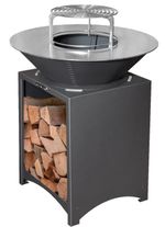 Gril Strend Pro Fiesta, čierny, oceľ, priemer 75 cm, s ohniskom