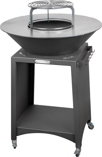 Grill Strend Pro Fiesta, fekete, acél, átmérő 75 cm, tűztérrel