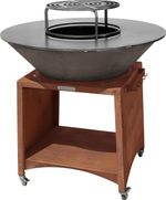 Grill Strend Pro Fiesta, rusztikus kivitel, acél, átmérő 100 cm, tűztérrel