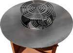 Grill Strend Pro Fiesta, rozsdás kivitel, acél, 100 cm átmérő, tűzrakóhellyel