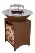 Grill Strend Pro Fiesta, rusztikus kivitel, acél, átmérő 100 cm, tűztérrel