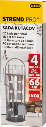 Sada kutáč Homefire FT087XG, ku krbu, 4 dielna, nerezová, 66 cm, krbové náradie