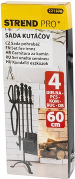 Kandalló szerszám készlet Homefire FT24B, kandallóhoz, 4 részes, fekete, 60 cm, kandalló szerszám