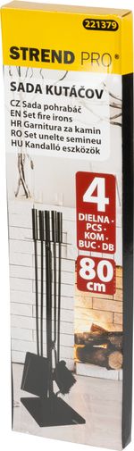 Kandalló szerszám készlet Homefire FT075BA, kandallóhoz, 4 részes, fekete, 81 cm, kandalló szerszám