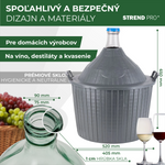 Demijohn Strend Pro Cada Inco, 54 liter, glass, for wine and spirits, plastic cover