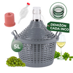 Demižón Strend Pro Cada Inco, 5 lit. sklenený, demižón na víno a pálenku, plastový kryt