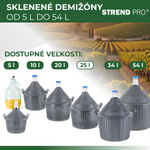 Demijohn Strend Pro Cada Inco, 25 liter, glass, for wine and spirits, plastic cover