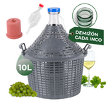 Demizson Strend Pro Cada Inco, 10 liter, üveg, borhoz és pálinkához, műanyag fedél