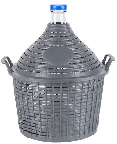Demijohn Cada Inco 15 lit, glass/plastic, 450x350/270 mm