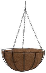 Planter Strend Pro LC-CocoH-22, 25x25x12 cm, hanging, steel/coconut, with chain and hanger