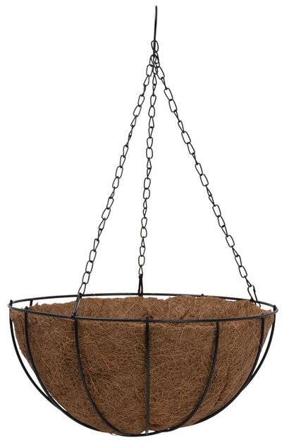 Kvetináč Strend Pro LC-CocoH-22, 25x25x12 cm, visiaci, oceľ/kokos, závesný, s retiazkou a vešiakom
