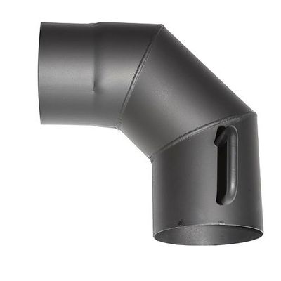 Könyök HS.K 090/120/1,5 mm, pillangószeleppel, füstcső, kéménykönyök füstcsövek összekötéséhez