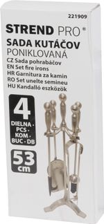 Sada kutáč Homefire FT53S, ku krbu, 4 dielna, poniklovaná, 53 cm, krbové náradie