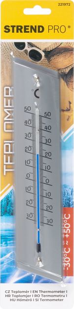 Thermometer Strend Pro TM-181 Steel, outdoor, for window, 230x50x15 mm, aluminum