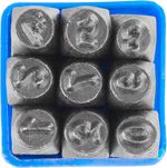 Stamping Set HR59206, numbers, digit height 6 mm, 9 pcs