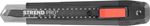 Snap-off blade knife Strend Pro Premium, BlackMatt, SoftTouch, 18 mm, break-off, black-line