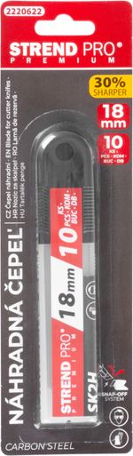 Blade Strend Pro Premium FDB50, BlackMatt, 18 mm, snap-off, spare, pack of 10 pcs