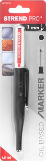 Marker Strend Pro, deep hole, black, extra long tip