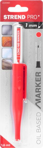 Marker Strend Pro, deep hole, red, extra long tip