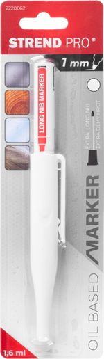 Marker Strend Pro, deep hole, white, extra long tip