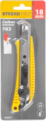 Snap-off blade knife 18mm Strend Pro, PVC, wheel control