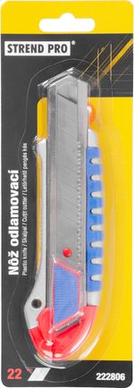 Aluminium snap-off blade knife 22mm Strend Pro, piston-valve control, AluBody
