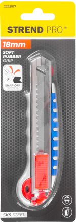 Aluminium snap-off blade knife 18mm Strend Pro, piston-valve control, AluBody