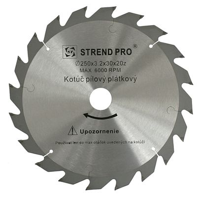Saw Blade Strend Pro SuperSaw NW, 250x3.2x30 mm, 20T, for wood, carbide-tipped