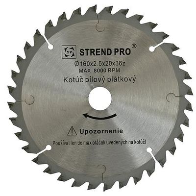 Saw Blade Strend Pro SuperSaw NWC, 160x2.5x20 mm, 36T, for wood, carbide-tipped