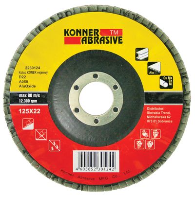 Disc KONNER 125x22 mm, A100, AluOxide serrated