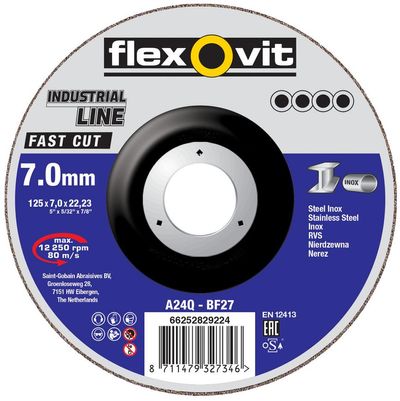 Disc flexOvit Industrial Line Fast Cut, 125x7.0x22.2 mm, A24Q-BF27, steel