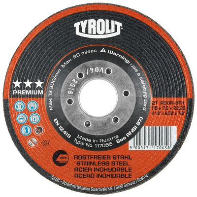 Kotuc Tyrolit 125x7,0x22,2mm, 27, A30R-BFX, nerez, Premium ***