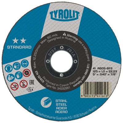 Kotuc Tyrolit 125x2,5mm, 41, A30S-BF, oceľ, Standard **