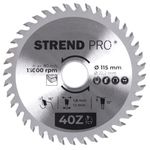 Saw Blade Strend Pro TCT, 115x1.8x22.2 mm, 40T, for wood, carbide-tipped