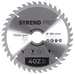 Saw Blade Strend Pro TCT, 185x2.2x30/20 mm, 40T, for wood, carbide-tipped