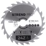 Tárcsa Strend Pro TCT, 190x2.4x30/20 mm, 24T, fához, fűrész, SK lapkák