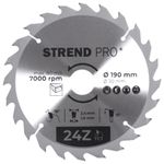 Saw Blade Strend Pro TCT, 190x2.4x30/20 mm, 24T, for wood, carbide-tipped