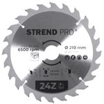 Saw Blade Strend Pro TCT, 210x2.6x30/20 mm, 24T, for wood, carbide-tipped