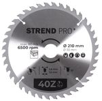Saw Blade Strend Pro TCT, 210x2.6x30/20 mm, 40T, for wood, carbide-tipped