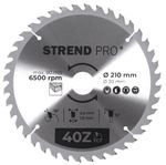 Saw Blade Strend Pro TCT, 210x2.6x30/20 mm, 40T, for wood, carbide-tipped