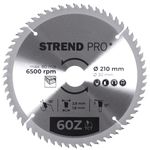 Tárcsa Strend Pro TCT, 210x2.6x30/20 mm, 60T, fához, fűrész, SK lapkák