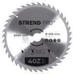 Tárcsa Strend Pro TCT, 250x3.0x30/20 mm, 40T, fához, fűrész, SK lapkák