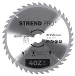 Saw Blade Strend Pro TCT, 250x3.0x30/20 mm, 40T, for wood, carbide-tipped