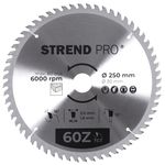 Tárcsa Strend Pro TCT, 250x3.0x30/20 mm, 60T, fához, fűrész, SK lapkák