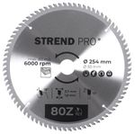 Saw Blade Strend Pro TCT, 254x3.0x30/20 mm, 80T, for wood, carbide-tipped