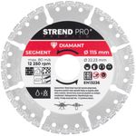 Tárcsa Strend Pro Premium, vákuumforrasztott, 115 mm, gyémánt, vágó, multi